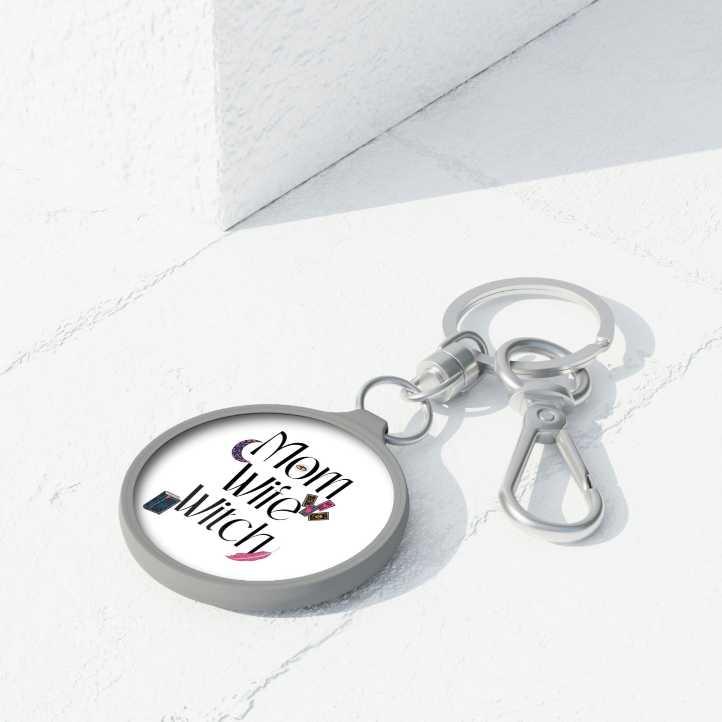 Mom, Wife, Witch Keyring Tag