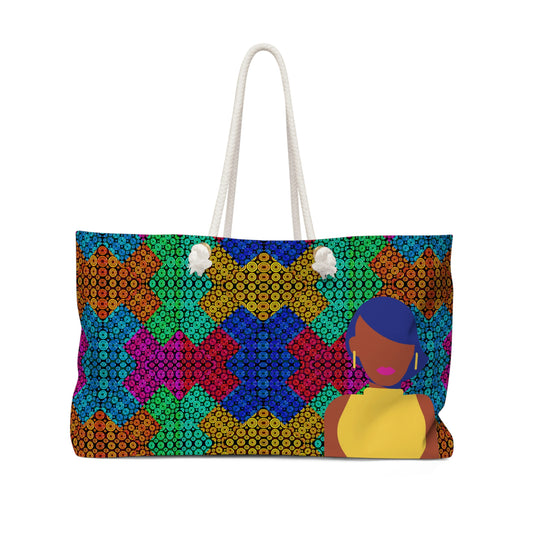 Black Woman African Printed Weekender Bag