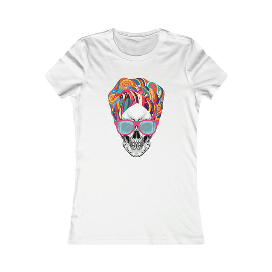 Head Wrap Skull T Shirt, Women's Favorite Tee