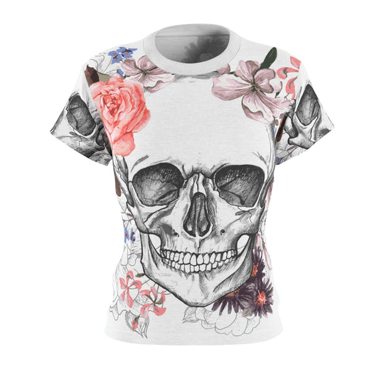 Women's Skull tshirt, Women's AOP Cut & Sew Tee