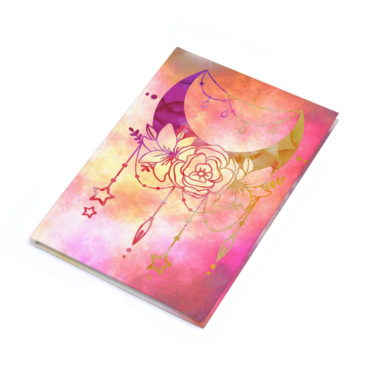 Pink Blush Moon Crystal Hardback Journal