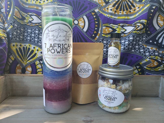 The Orisha Collection- 7 Day Candle for the 7 African Powers (7 Potencias) Ritual Spell Magick Oil
