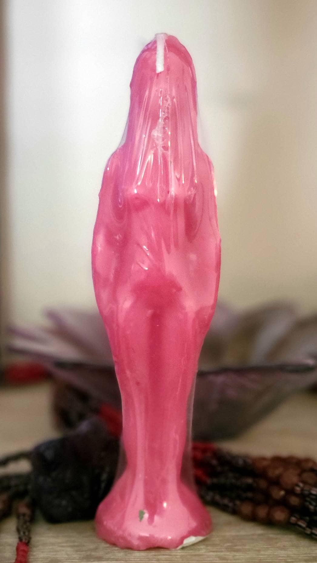 Pink Female Figure candle for self love, friendship, light romance