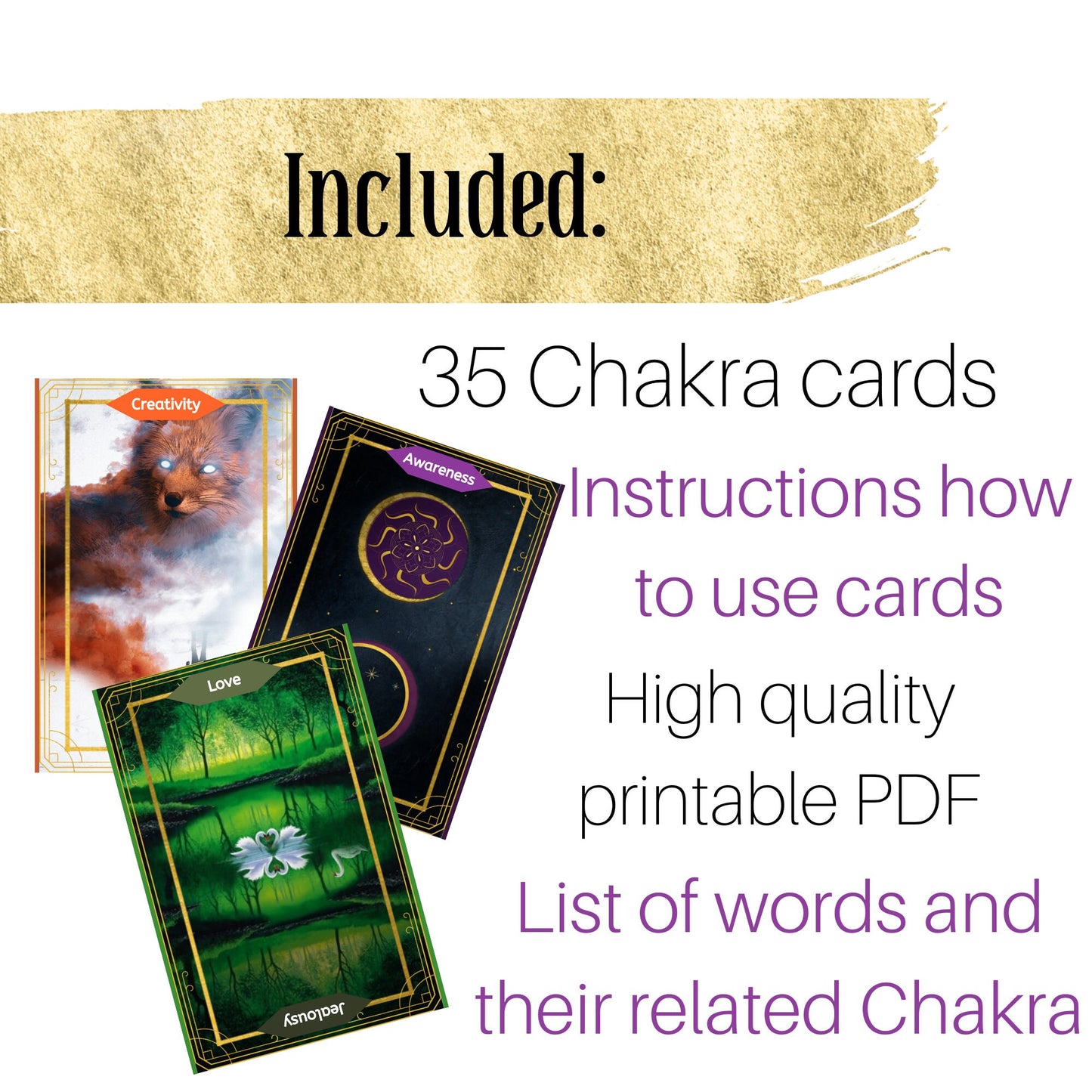 Printable Oracle Cards, Digital Deck, Affirmation, Tarot Card, Chakra Reading
