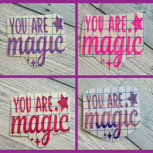 Witchy car Stickers, Vinyl decals, gothic sticker, occult, pagan, esoteric, Large 1 Pk. 6 inches You Are Magic